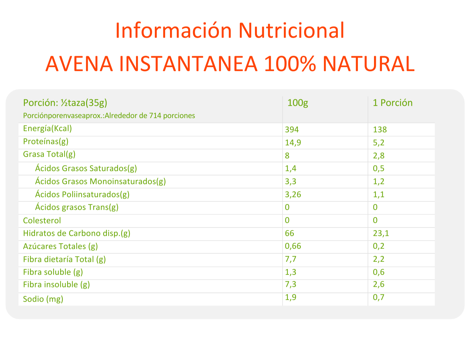 Avena Instantánea Premium 700 g - Imagen 3