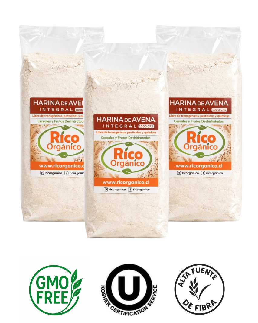 Harina de Avena Integral 1 kg Pack 3
